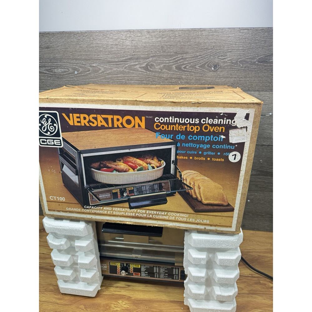 Vintage GE Versatron CT100 Continuous Cleaning Countertop Oven~New
